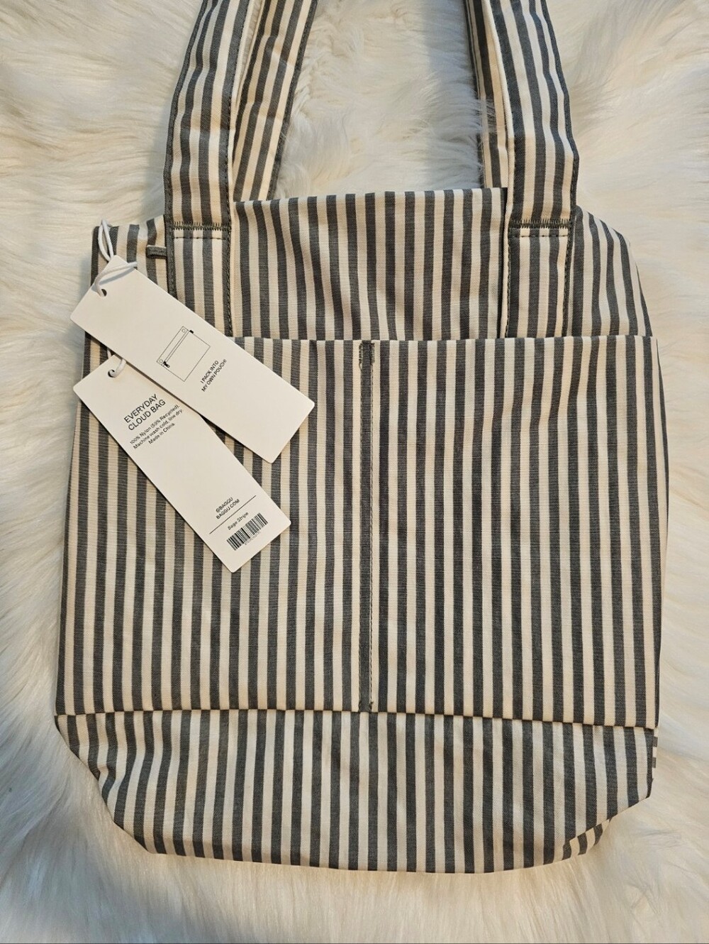 NWT BAGGU Everyday Cloud Bag Sage Stripe - Picture 3 of 5